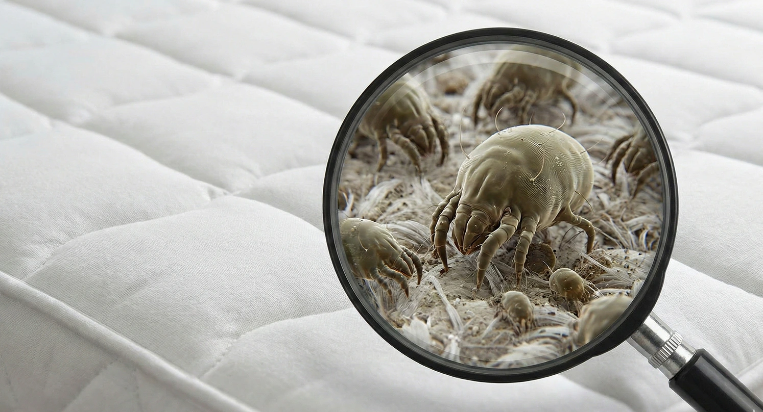 현미경으로 본 진드기 오염