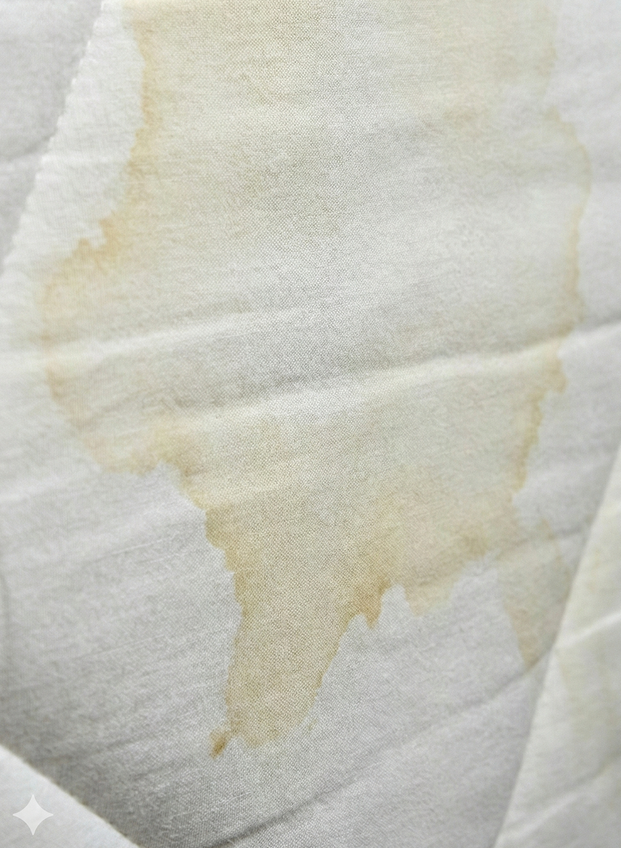 매트리스에 밴 땀과 얼룩