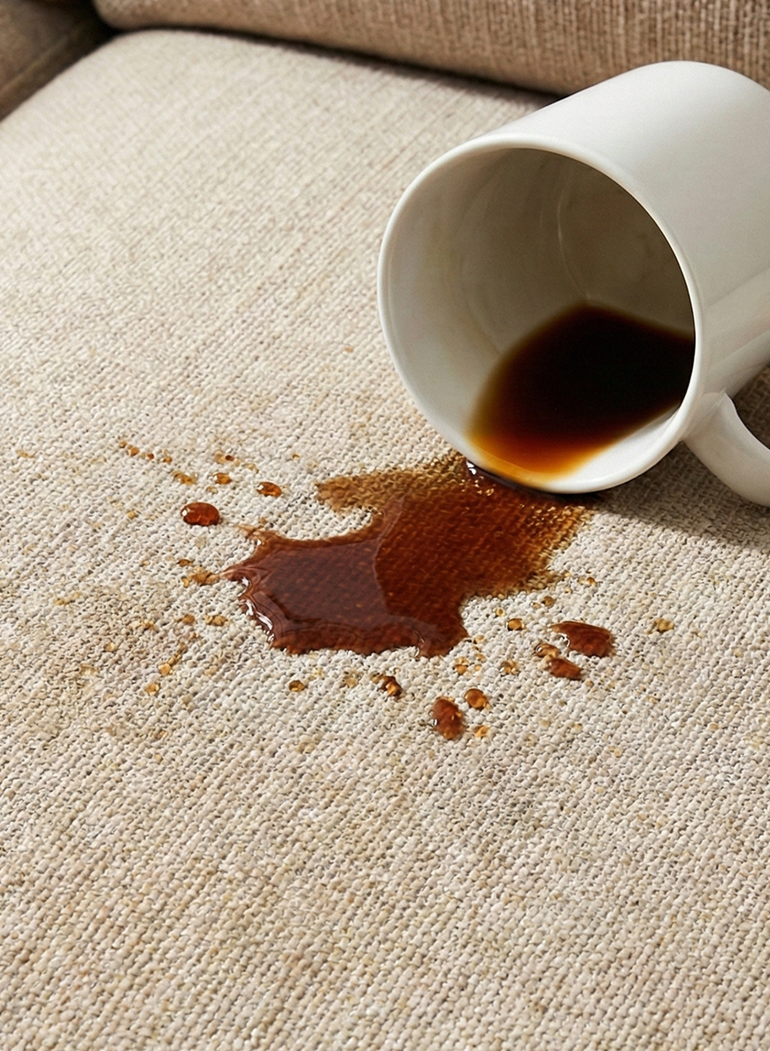 소파에 쏟은 음식물 자국