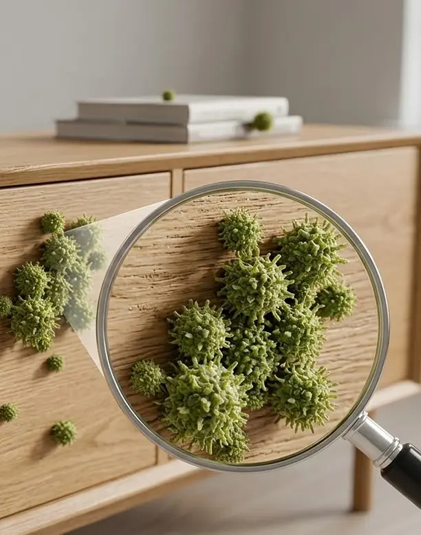 가구에 붙은 냄새입자