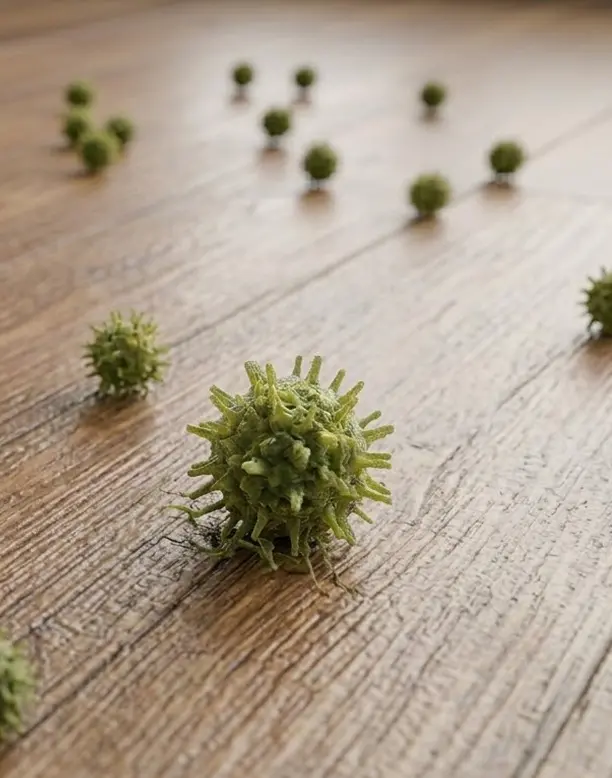 바닥에 붙은 냄새입자